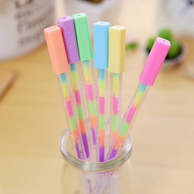 Радужная цветная гелевая ручка дневник хайлайтер черная карта 6 в 1 цветной мел