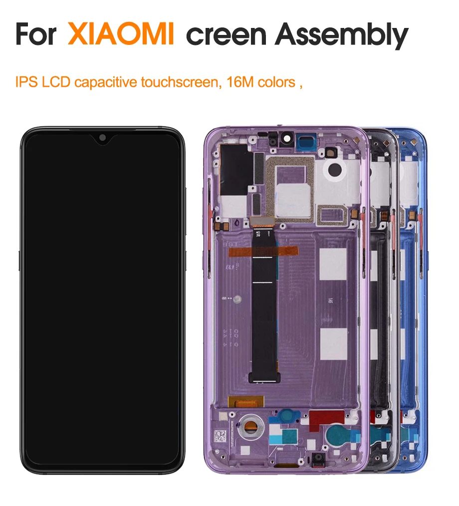 ЖК-дисплей 6,3" Xiao mi 9 mi 9 mi 9 mi 9, супер AMOLED экран с рамкой+ сенсорная панель дигитайзер Замена
