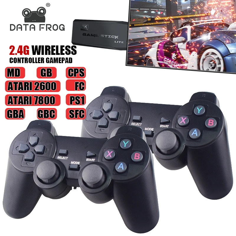 

Data Frog Y3 Lite 10000 Games 4K Game Stick TV Video Game Console 2.4G Wireless Controller for PS1/SNES 9 Emulator Retro Console
