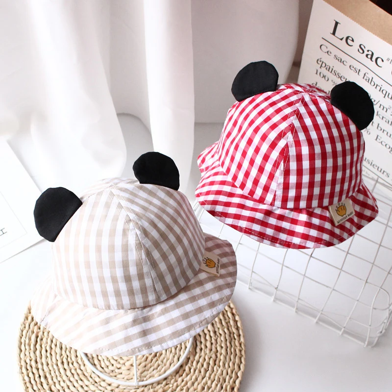 Милая детская шапка с ушками панды Мягкая хлопковая кепка для защиты от солнца