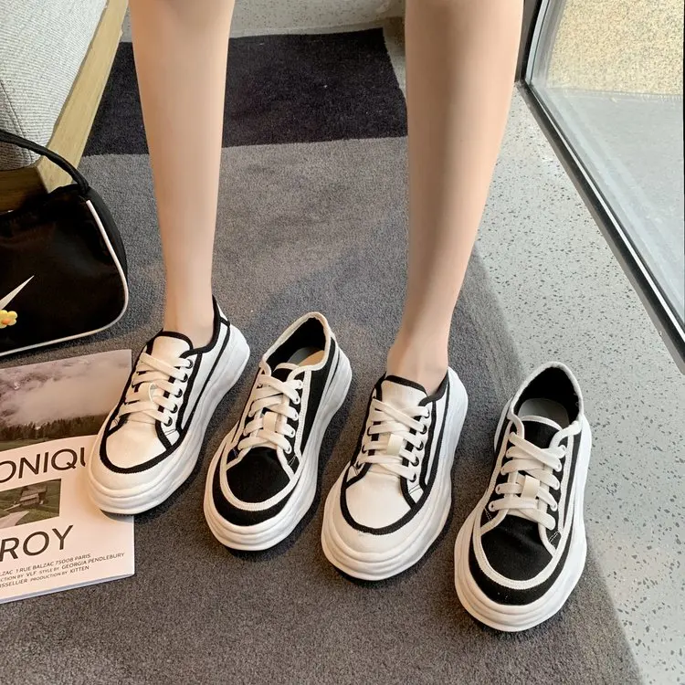 

Туфли женские парусиновые, повседневная обувь на плоской подошве, с раздвижным рукавом, модные