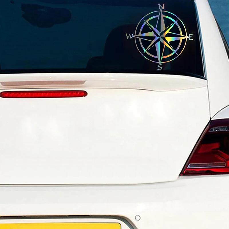

15 x 15 CM Laser Vinyl Compass Pattern Outdoor Reflective Car Motorcycle Body Bumper Hood Decals Window Scratch Sticker