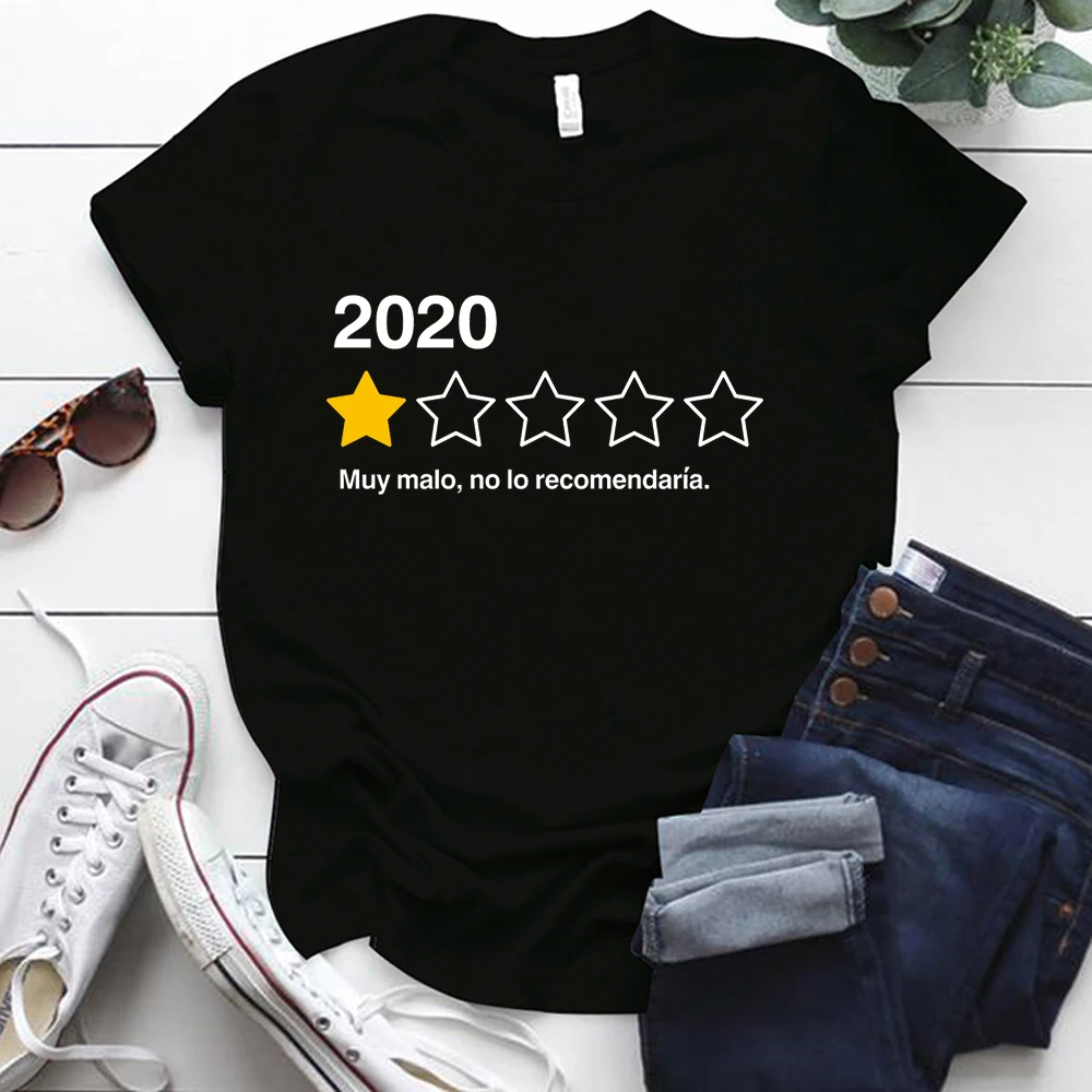 

Tops Women 2020 Muy Malo, No Lo Recomendaria Print Woman Tshirts Short Sleeve Crew Neck Oversized T Shirt for Ladies Ropa Mujer