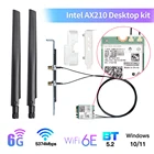 Wi-Fi 6E AX210 (Gig +) Комплект для настольного компьютера до 2,4 Гбитс Беспроводная с Intel AX210NGW 5,2G5G6 ГГц 802.11ax Bluetooth Wifi карта Win11