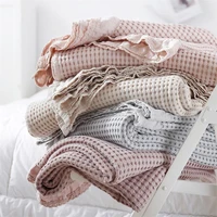 sofa throw blanket cotton waffle knitted blanket quilt thread bedspread bed crib sroller receiving blankets baby swaddle wrap