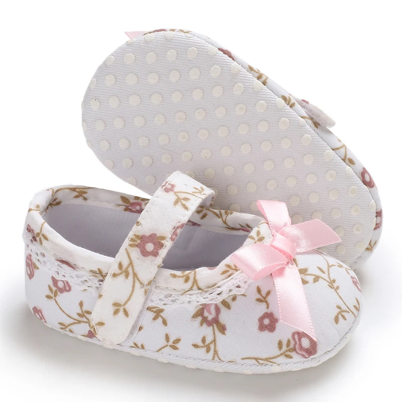 

cotton non slip flower print baby girl shoes infant first walker shoes toddler footwear newborn prewalker crib sneakerswholesale