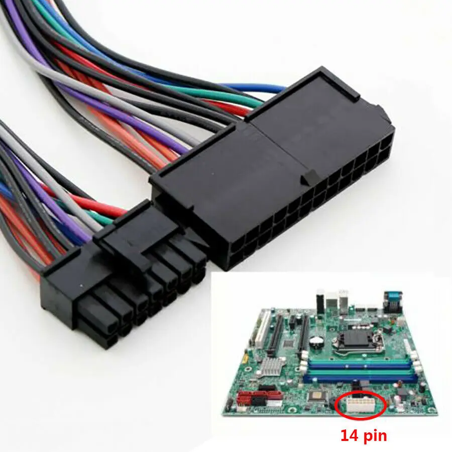 Новый 24 Pin до 14 18AWG ATX кабель питания для Lenovo IBM Dell Q77 B75 A75 Q75 материнская