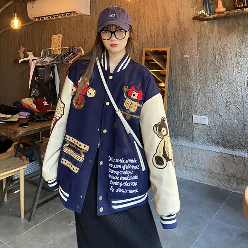 Японская теплая бейсбольная куртка для женщин на осень и зиму новые парки с
