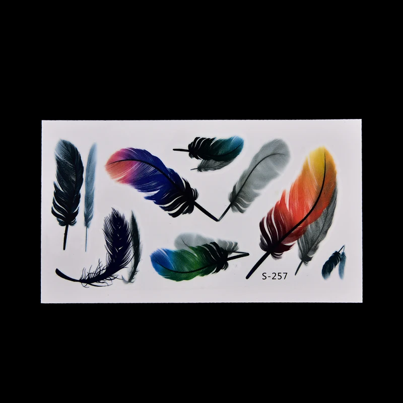 1 шт. временные татуировки с перьями водонепроницаемые женские модные поддельные