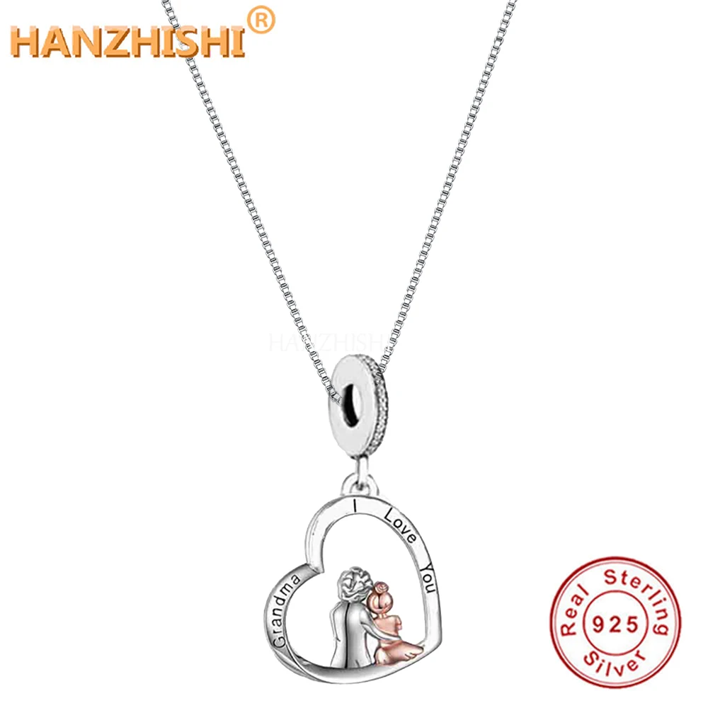 

Heart Necklaces Jewellery 925 Sterling Silver Grandma I Love You Pendant Necklace Anniversary Birthday Mum Wife Girlfriend Gifts