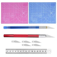 8pcs carving knife leather cutter kit with 5 blades a4 cutting mat patchwork and ruler for sewing cutting paper leather tool