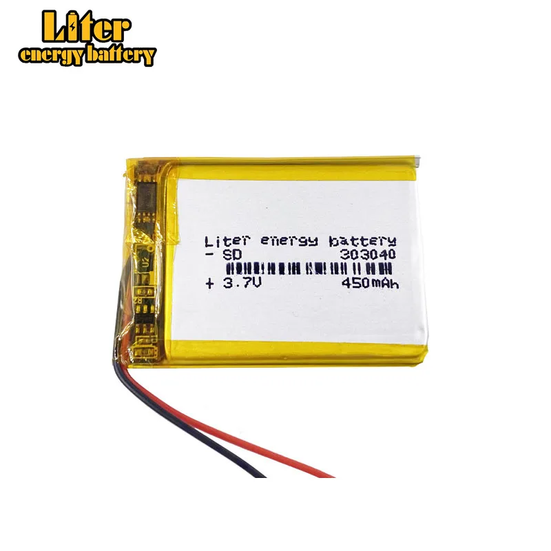 MP3 MP4 GPS тонкая маленькая игрушечная батарея 3 7 в 303040 полимерная аккумуляторная 450