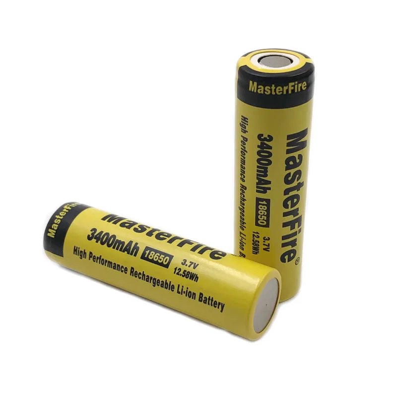 

MasterFire 2pcs/lot Original 18650 Rechargeable battery 3400mAh 3.7V 12.58Wh High Performance lithium batteries cell For laptops