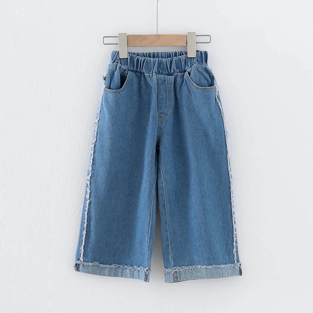 

Girls Jeans 2022 New Spring Casual Wide Leg Pants Kids Loose Trousers 14 Y Children's All-match Straight-leg Pants Teens Clothes