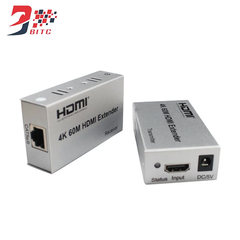 SZBITC 4K HDMI удлинитель 60 м расширение Full HD 3D HDMI сплиттер Cat5e/6 RJ45 Ethernet кабель передатчик приемник