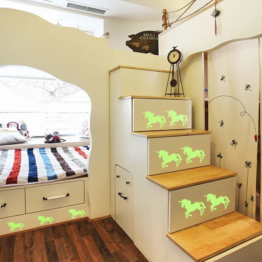 Светящийся стикер в виде единорога забавная наклейка для детского инструмента