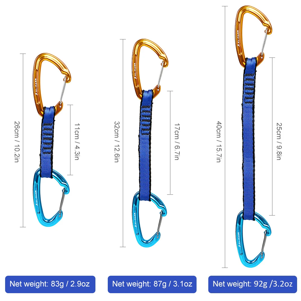 

22KN Quickdraw Set Carabiner Heavy Duty Carabiner Clips Hammock Snag Free Carabiner Rappelling Climbing Equipment