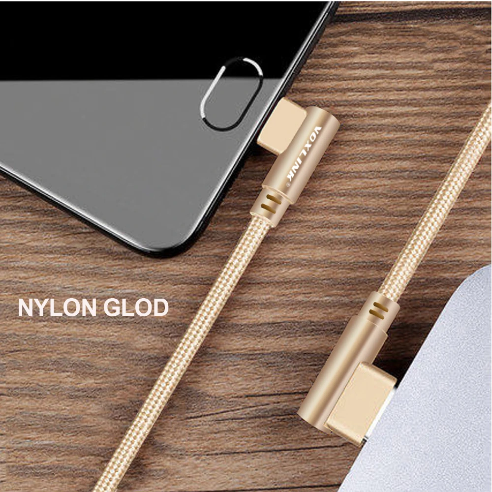 VOXLINK 90 градусов usb type C Быстрая зарядка c кабель шнур для передачи данных зарядное