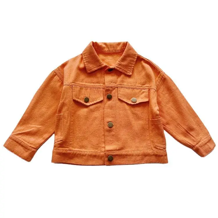 

2020 New Fashion Girl Boy Candy Color Denim Jacket Spring Autumn Kids Jackets Cardigan Coat Clothes