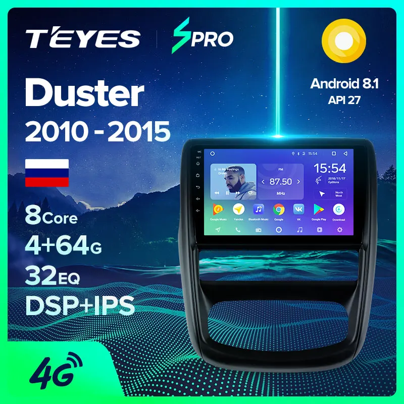 TEYES SPRO Штатная магнитола For Рено Дастер Renault Duster 2010 2015 Nissan terrano 2014 2020 Android 8.1 до 8 ЯДЕР