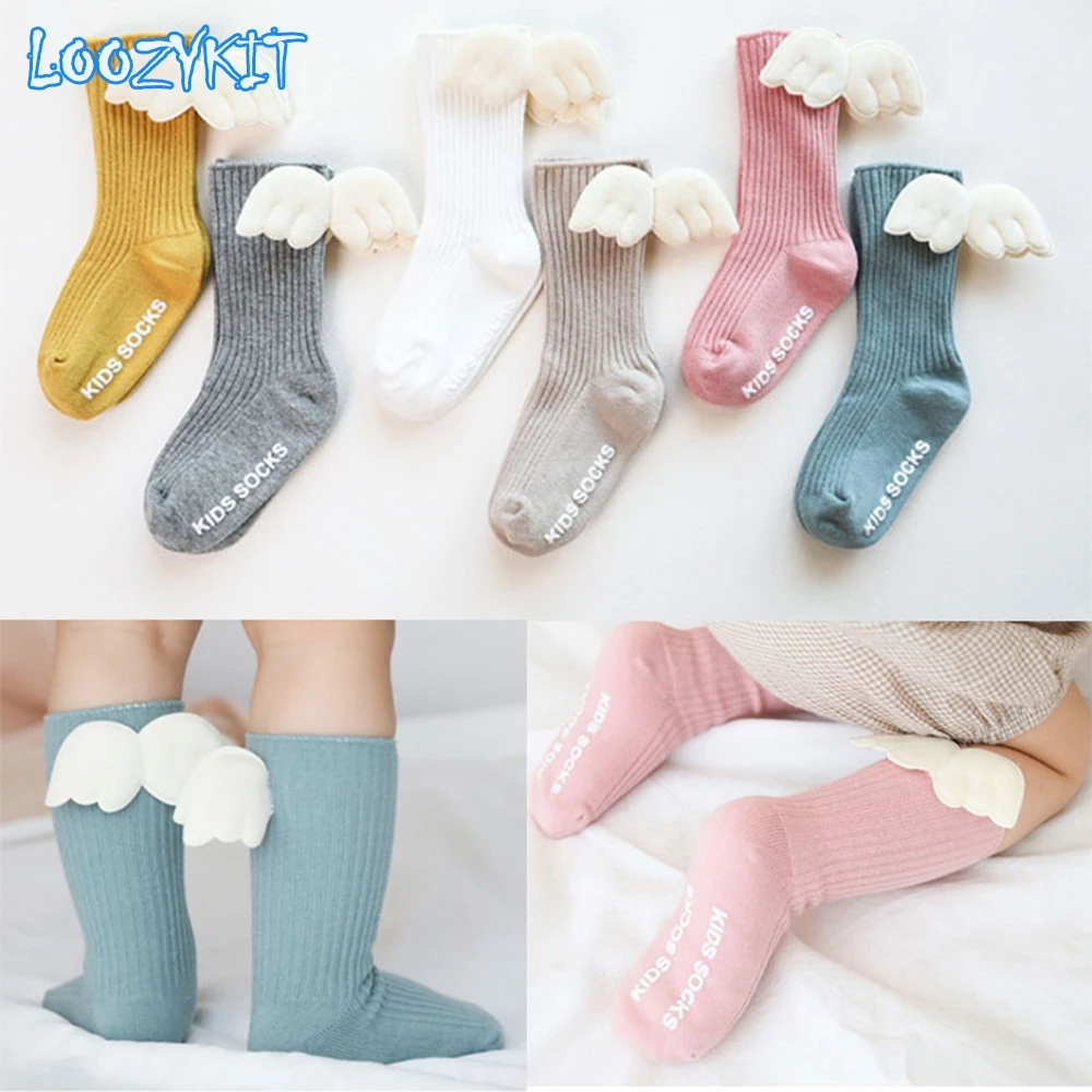 

Baby Girls Socks Angel wing Summer Autumn Cotton Socks Solid Candy Toddler Short Socks For Children
