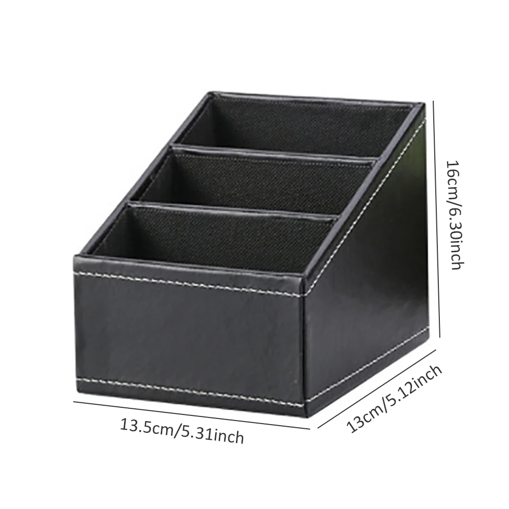 

Household Phone And TV Remote Control PU Leather Storage Box Desk Organizer Holder Versatile Sorting Box Office Storage Case