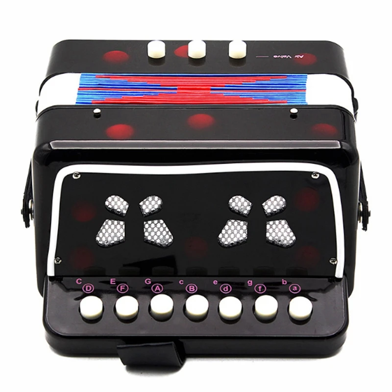 Mini Small Keyboard Accordion Rhythm Educational Musical Instrument Band with Harmonica(Ran Color) | Спорт и развлечения