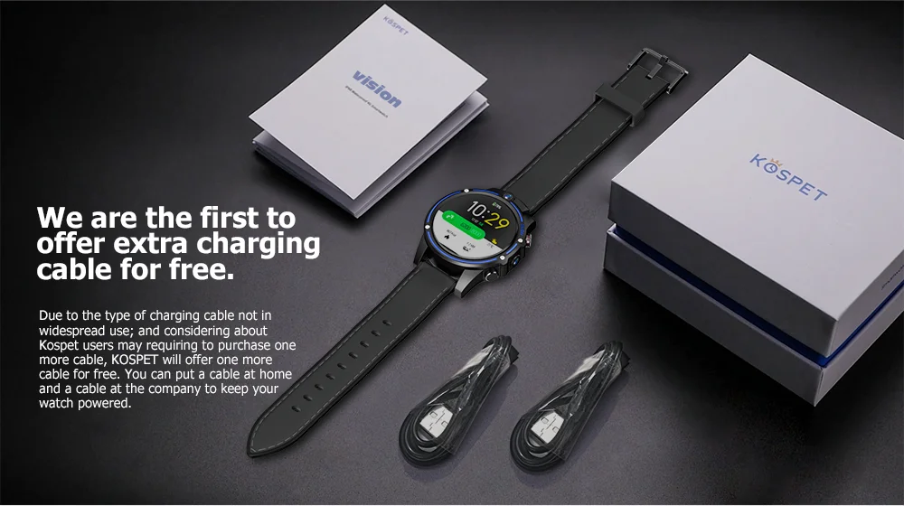 Смарт часы KOSPET Vision мужские 3 + 32 ГБ 2 камеры Bluetooth Android 7 1 GPS Wi Fi 4G Bluetooth|Смарт-часы| |