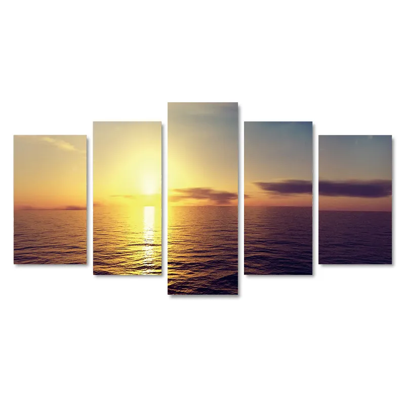

Canvas Paintings Modular Home Decor 5 Pieces Evening Sea Natural Landscape Poster Seascape Pictures Living Room Wall Art