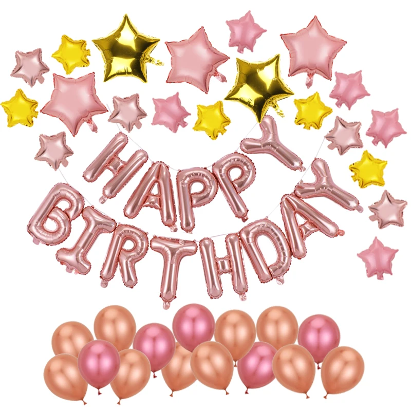 50 шт. воздушные шары для украшения дня рождения розовое золото с днем ​​рождения