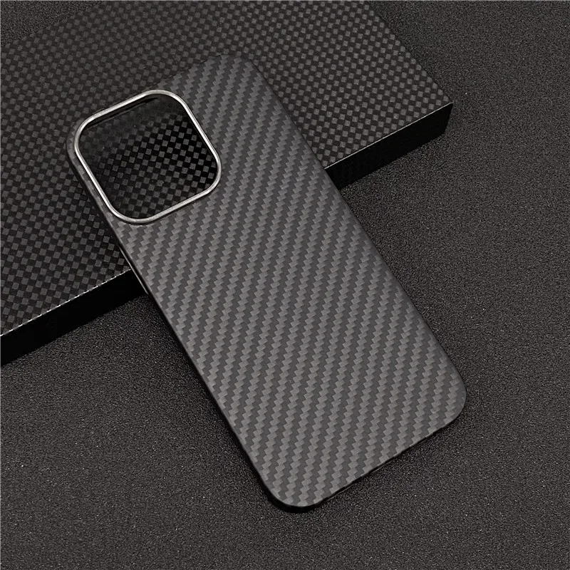 Funda de fibra de carbono para iPhone, carcasa ultrafina de aramida colorida para modelos 13, 12 Pro Max y 13 Pro-1