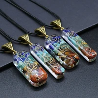7 chakras crystals stones pendant energy hex chakra necklace jewelry for women girls pendants necklace accessories