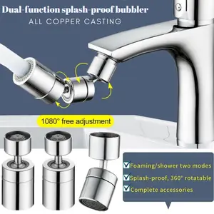 720 degree rotating aerator bubbler brass splash water nozzle stainless steel kitchen basin faucet send faucet interface free global shipping