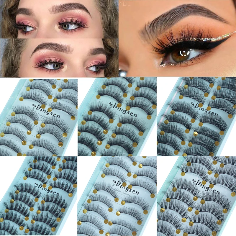 10 пар накладные ресницы натуральные 3D мягкие норковые удлиняющие толстые