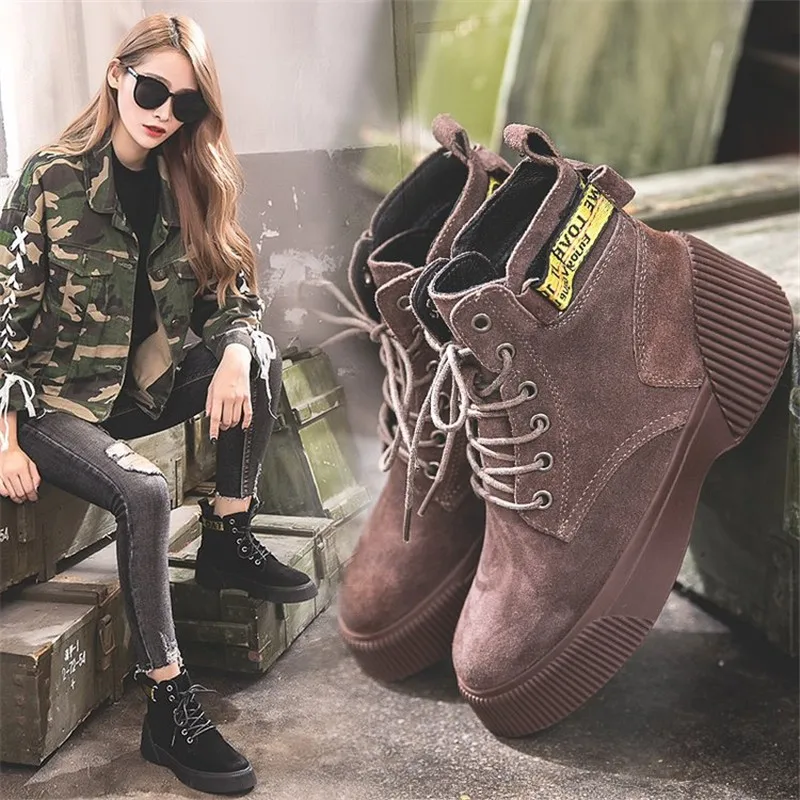 

Fashion Women Ankle Boots 2021 Handmade Thick Sole Comfortable Female Boots Platform Round Toe Chunky Heel Shoes Zapatos Mujer