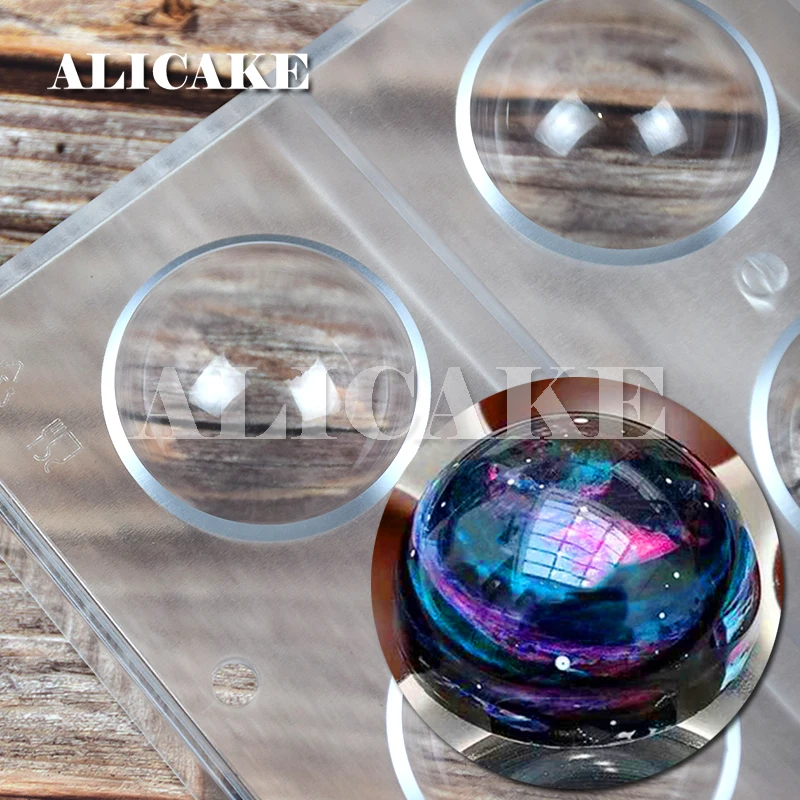 

3D поликарбоната формы для шоколада шар Сфера Форма форма Пластиковая форма для шоколада лоток для выпечки формы для выпечки Инструменты