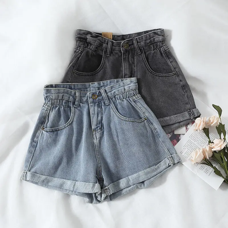 

Shorts Women 2020 Vintage High Waist Relaxed Wide Leg Denim Shorts Female Summer Leisure Shorts Shorts For Woman WBX724