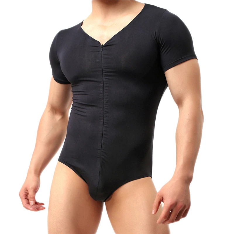 Men Shapers Slim Fitness Undershirts Jockstrap Bodysuit Body Bodybuilding Jumpsuit Romper Corset Modal Slimming Underwear Shaper