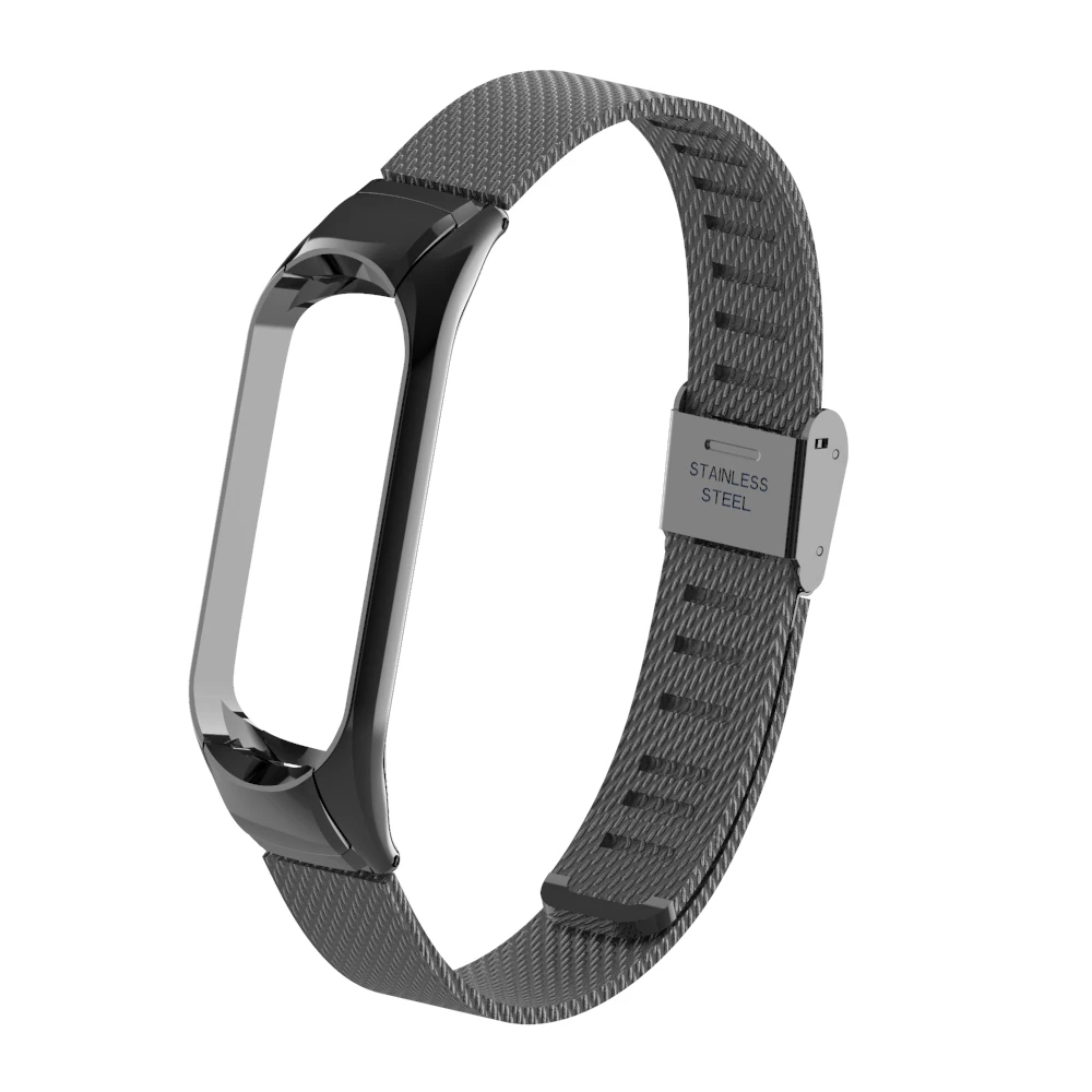 Ремешок из нержавеющей стали для xiaomi mi band 3 4, металлический ремешок для часов, умный Браслет mi band 3, сменные ремешки для часов mi 3 - Цвет: Style 4 Black