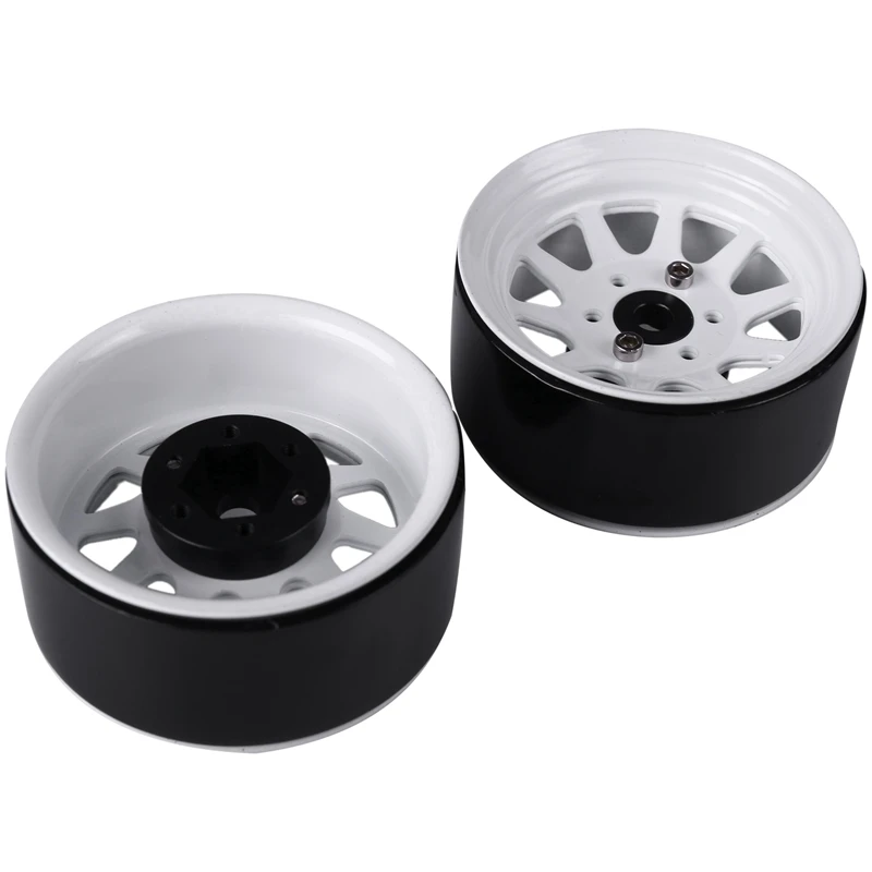 

1.9 Beadlock Wheel Rims for Redcat GEN8 with Metal 1.9 Beadlock Wheel Rim Wheel Hub for MST,Silver