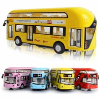 double decker bus tourist closed top diecast with lights sounds and openable doors 132 double decker bus toy