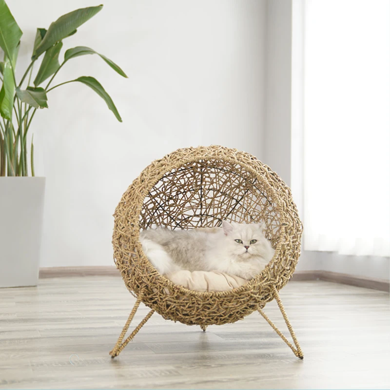 Кошка помет ротанга лето кошка лазания рамка товары для домашних животных Panier Chat