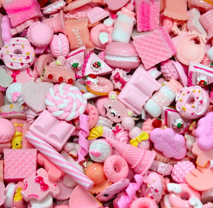 10pcs resin candy charms blessing bag accessories diy slime filling cream gel mobile phone shell lollipop pack candy charm free global shipping