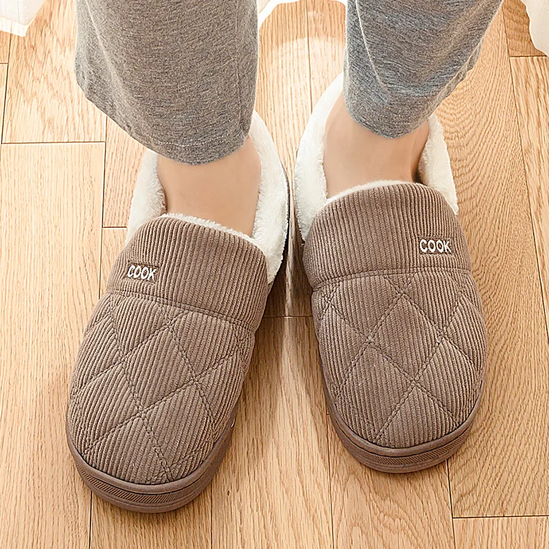 Мужская обувь Повседневные зимние теплые тапочки для мужчин Домашняя из мягкого
