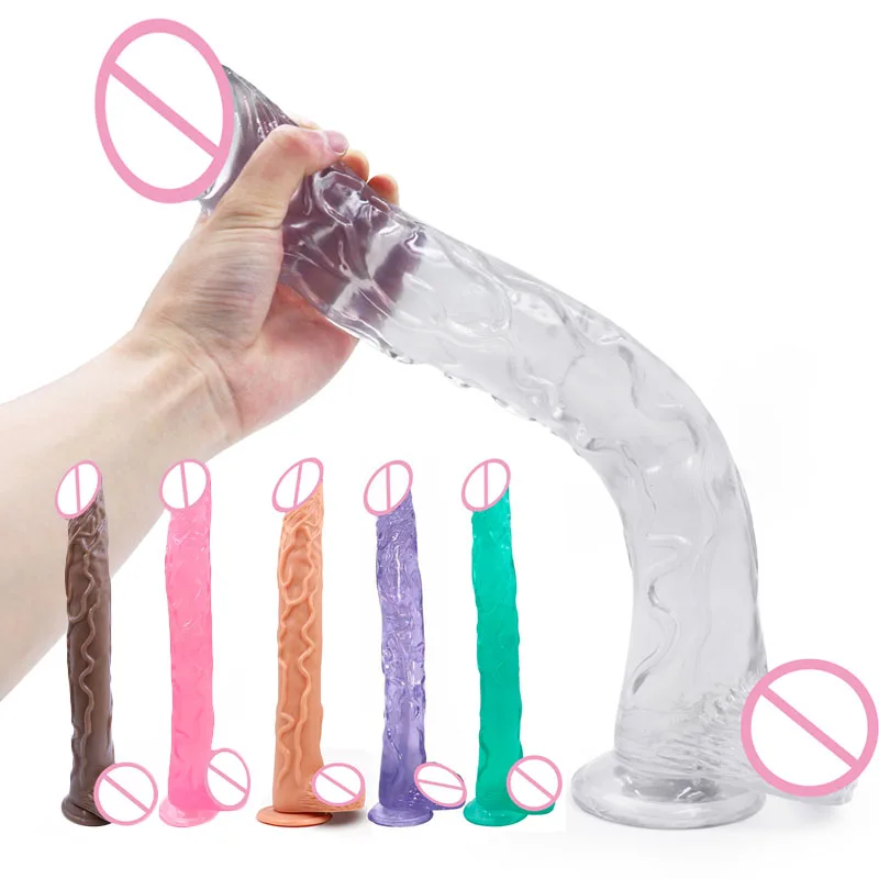 Super Long Penis Crystal Realistic Dildos for Women Masturbation No Vibrators Sucker Dildo Pussy Anal Lesbian Audlt Sex Toys | Красота и