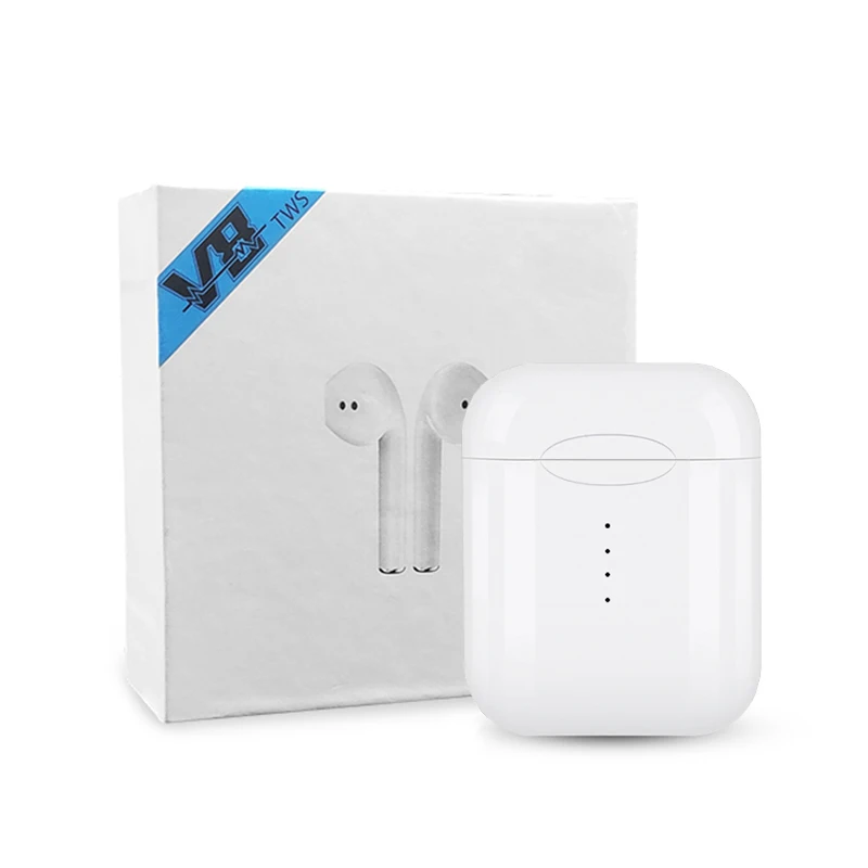 Белый V8 TWS Bluetooth 5,0 беспроводные наушники сенсорные мини наушники с микрофоном для iPhone 6S X 7 8 samsung S6 S8 Xiaomi huawei LG - Цвет: Белый