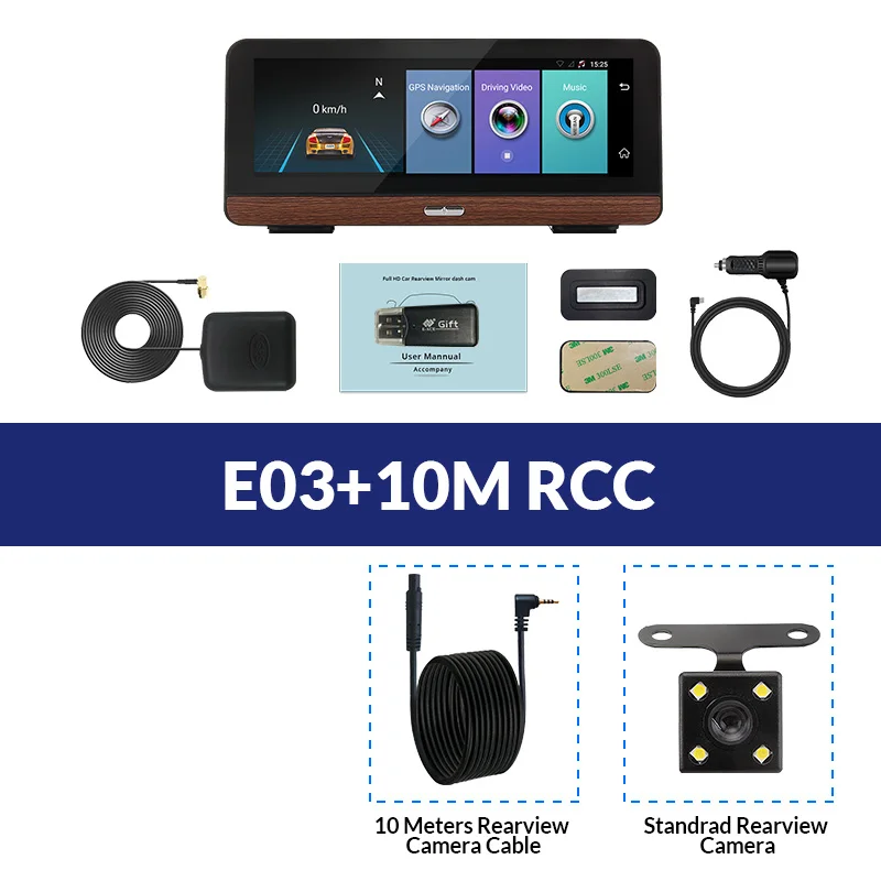 E-ACE E03 автомобильный gps-навигатор 4G Автомобильный видеорегистратор Камера заднего вида с двойным объективом 8 дюймов Android 5,1 ADAS видео рекордер навигаторы