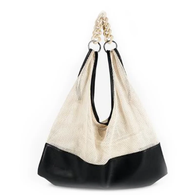 Новая летняя дамская сумка на плечо Повседневная прошитая сетчатая