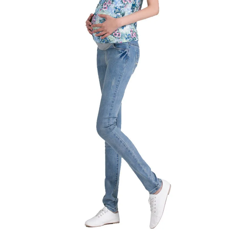 ZTOV Denim Материнство Джинсы Плюс размер Упругие талии Длинные Брюки брюки для