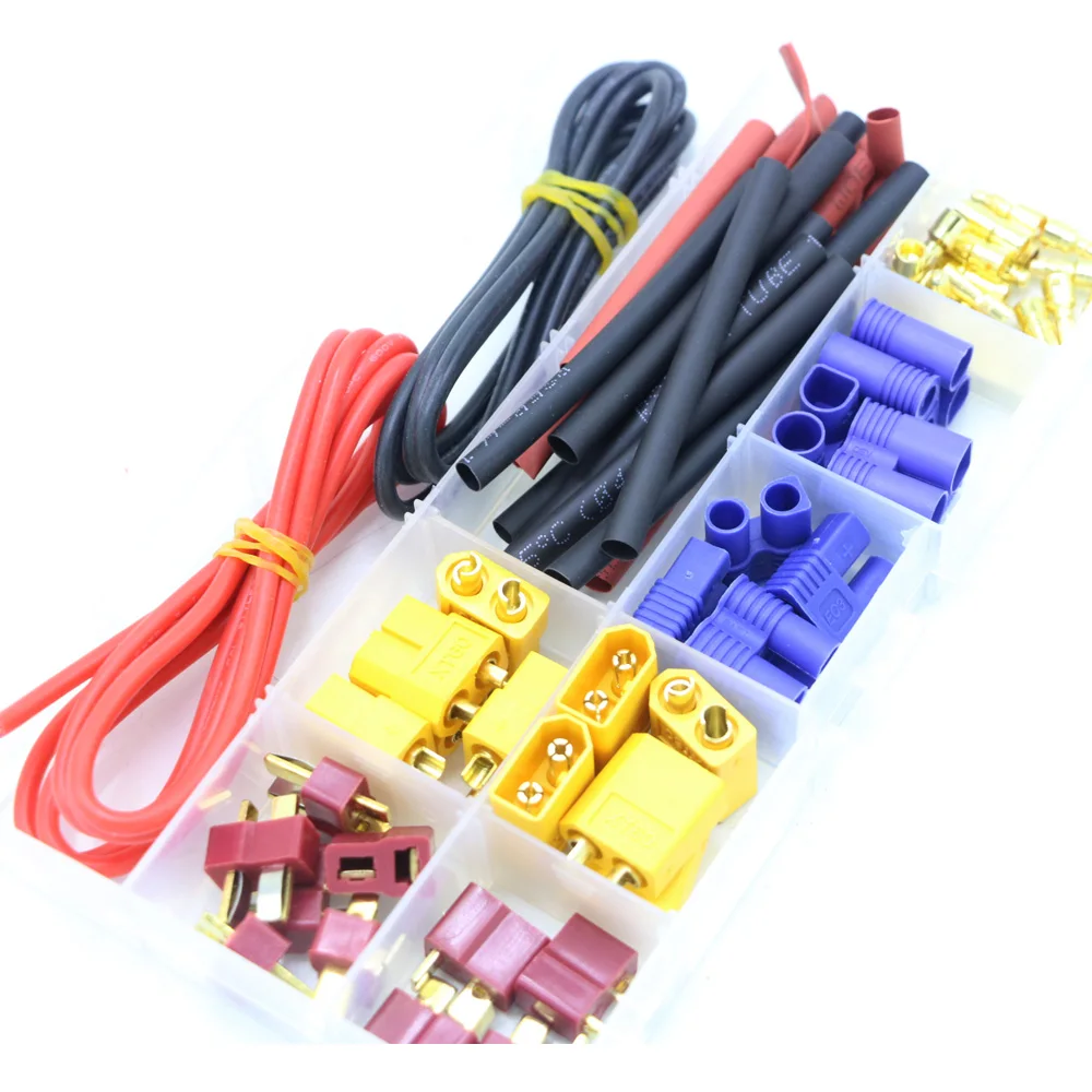 T Plug / XT60 XT90 EC3 EC5 Штекерный и гнездовой Разъемы Адаптера с 16AWG силиконовой